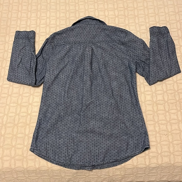 Old Navy Blue Jean long sleeve polka dot button up - Picture 6 of 7